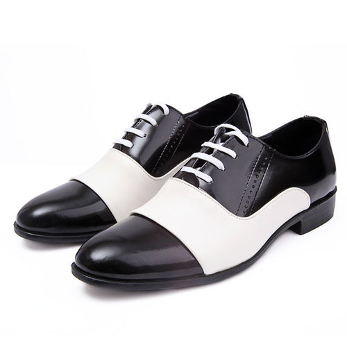 2017 New Spring Autumn Fashion Men Shoes Patent Leather Men Dress Shoes White Black Male Soft Leather Wedding Party Oxford Shoes