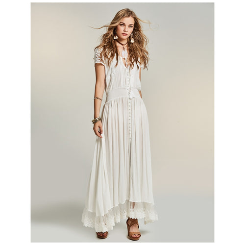 White Cotton Peplum Dress